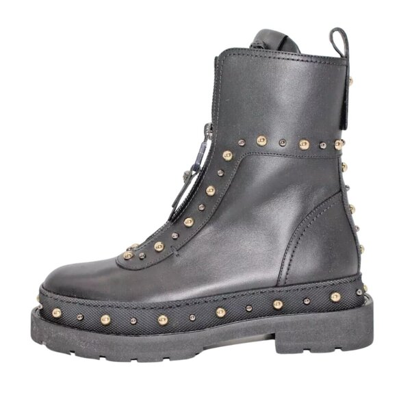Versace Leather Black Leather Boot w/Gold Women's Size 35 EU / 5 US NEW